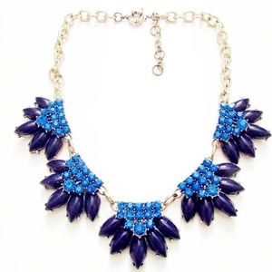 J. Crew Navy and Teal Statement Necklace